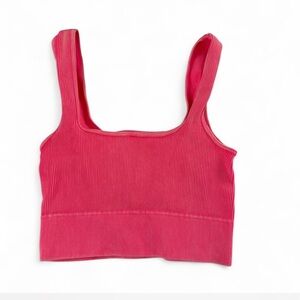 Boutique Pink Ribbed Bra Top